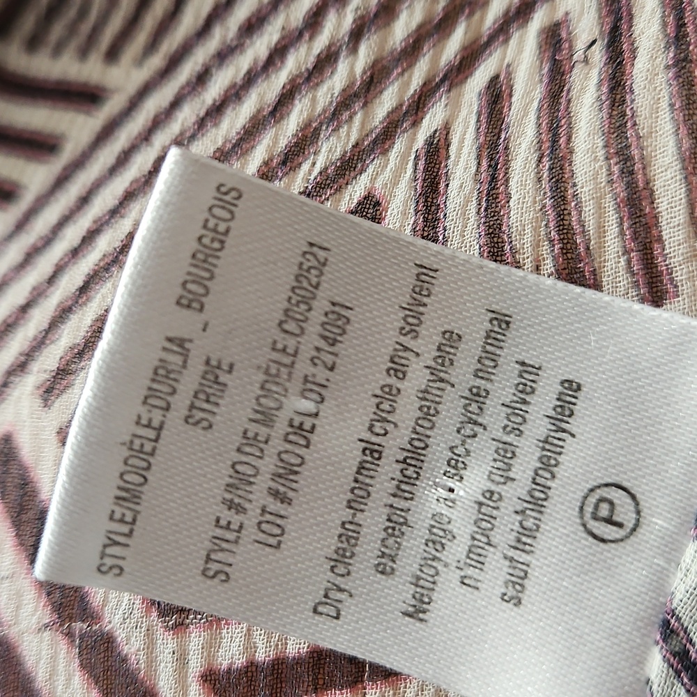 Theory Durlia Red and White Silk Blouse - Picture 6 of 6